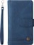 Fermuar Cep Çizgileri Baskılı Deri Kapak Cüzdan Standı Telefon Kasası Samsung Galaxy A03 (164.2 x 75.9 x 9.1mm) Için Birden Fazla Kart Yuvası ile -Blue (Yurt Dışından) 2