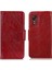 Nappa Doku Bölünmüş Deri Telefon Kılıfı Kabuk Cüzdan Samsung Galaxy Xcover 5-Kırmızı (Yurt Dışından) 1