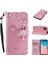 Baykuş Izi Rhinestone Dekor Deri Telefon Kapağı Samsung Galaxy A31-ROSE Altın (Yurt Dışından) 1