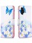 Samsung Galaxy A13 4G/A13 5G/A04 4g (164.4 x 76.3 x 9.1 Mm) Desen Baskı Pu Deri Deri Manyetik Flip Stand Kapağı Cüzdan Cüzdan Çantası Telefon Kasası Butterfly ve Çiçekler (Yurt Dışından) 1