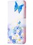 Samsung Galaxy A13 4G/A13 5G/A04 4g (164.4 x 76.3 x 9.1 Mm) Desen Baskı Pu Deri Deri Manyetik Flip Stand Kapağı Cüzdan Cüzdan Çantası Telefon Kasası Butterfly ve Çiçekler (Yurt Dışından) 2