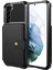 Parçalanma Önleme Kartı Tutucular Kickstand Pu Deri+Tpu Hibrit Kasa Telefon Kabuğu [dahili Manyetik Metal Sac] Samsung Galaxy S22+5G-BLACK (Yurt Dışından) 1