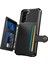 Parçalanma Önleme Kartı Tutucular Kickstand Pu Deri+Tpu Hibrit Kasa Telefon Kabuğu [dahili Manyetik Metal Sac] Samsung Galaxy S22+5G-BLACK (Yurt Dışından) 2