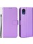 Samsung Galaxy A03 Için Çekirdek Şok Geçirmez Cüzdan Stand Koruyucu Kapak Elmas Doku Yumuşak Pu Deri Flip Case Strap-Purple ile (Yurt Dışından) 1