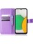 Samsung Galaxy A03 Için Çekirdek Şok Geçirmez Cüzdan Stand Koruyucu Kapak Elmas Doku Yumuşak Pu Deri Flip Case Strap-Purple ile (Yurt Dışından) 2