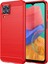 Samsung Galaxy Için M33 5g (Global Versiyon)/(Hindistan Sürümü) Cep Telefonu Kapağı Karbon Fiber Doku Fırçalanmış Yüzey 1.8mm Tpu Akıllı Telefon Kasası Kırmızısı (Yurt Dışından) 1