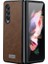 Çılgın At Dokusu Çok Yolda Koruma Pu Deri Kaplama Samsung W22 5g/galaxy Z Fold3 5g-Coffee Için Pc Telefon Kılıfı Kapak (Yurt Dışından) 1
