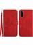 Samsung Galaxy S20 4g/5g Cilt Touch Duygu Pu Deri Kılıf Kelebek Çiçek Deseni Baskılı Stand Cüzdan Yumuşak Tpu Kitap Kapağı Strap-Red ile (Yurt Dışından) 1