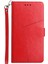 Samsung Galaxy A13 Için 4g Handy Strap Cep Telefon Kapağı Y Şeklinde Çizgiler Baskılı Manyetik Pu Deri Stand Cüzdan Ca-Red (Yurt Dışından) 2