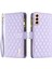Samsung Galaxy S21 Için 4g/5g Rhombus Desen Baskılı Mat Pu Deri Tpu Kılıf Stand Cüzdan Fermuarı Cep Telefonu Kabuk Koruyucu-Moral (Yurt Dışından) 1