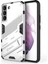 Samsung Galaxy S22+5G-WHITE Için Kickstand ile Yumuşak Tpu+Sert Pc Back Telefon Kapağı Kickstand ile Çizelge Karşıtı Cep Telefonu Kılıfı (Yurt Dışından) 2