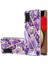 Samsung Galaxy A03S (165.8 x 75.9 x 9.1mm) (Abd Versiyonu) Elektrokaplama Imd Mermer Desen Tpu Telefon Kılıfı ile Ring Kickstand-Dark Mor (Yurt Dışından) 1