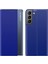 Samsung Galaxy S22 Için 5g Stand Folio Flip Cover Pu Derisi Otomatik Absorbed Telefon Kılıfı Pencere-Mavi Görünümlü (Yurt Dışından) 1