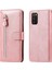 Samsung Galaxy A03'LER (164.2 x 75.9 x 9.1mm) Için Pu Deri Telefon Kılıf Damgaya Dayanıklı Folio Flip Stand Cüzdan Fermuar Cep Tasarım Kılıfı -Rose Altın (Yurt Dışından) 1
