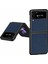 Samsung Galaxy Z Flip4 Için 5g Çizgi Anti-Çizelge Çapraz Doku Telefon Kılıfı Ka Pu Deri Kaplamalı Pc Arka Kapak Koruyucu Kabuk Sapfire (Yurt Dışından) 1