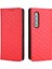 Samsung Galaxy Z Fold3 Için 5g Baskı Rhombus Desen Standı Stand Cüzdan Deri Kılıf Anti-Drop Telefon Kapak-Kırmızı (Yurt Dışından) 1