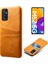 Samsung Galaxy M52 5g-Orange Için Çift Kart Yuvaları ile Premium Pu Deri+Pc Anti-Çizelge Sabit Kılıf (Yurt Dışından) 1