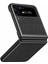 Samsung Galaxy Z Flip4 Için 5g Anti-Çizgi Çapraz Doku Telefon Kılıfı Ka Pu Deri Kaplamalı Pc Arka Kapak Koruyucu Kabuk Black (Yurt Dışından) 2