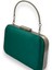 Yeşil Renk Saten Oval Gümüş Metal Kasalı Metal Saplı Kristal Swarovski Taşlı Kadın Abiye Çanta Kına Gelin Çantası Portföy Clutch Mezuniyet Çantası 2