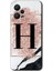 Xiaomi Redmi Note 12 5g Kılıf Hd Desen Baskılı Kılıf + Kırılmaz Cam - Pembe Mermer Desenli H Harfi 1