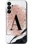 Samsung Galaxy A15 Kılıf Hd Desen Baskılı Kılıf - Pembe Mermer Desenli A Harfi 1