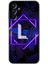 Samsung Galaxy A15 Kılıf Hd Desen Baskılı Kılıf + Kırılmaz Cam - Dark Neon Yaprak L Harfi 1