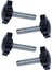 4 Adet M8 x 30MM Erkek Dişli 32MM Yıldız Başlı Sıkma Topuzu Siyah (Yurt Dışından) 1