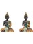 2x Buda Heykeli Tayland Heykel Reçine El Yapımı Budizm Hindu Feng Shui Heykelcik Meditasyon Ev Dekor Süsleme (Yurt Dışından) 1
