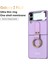 Samsung Galaxy Z Flip3 5g-Purple Için Halka Tutucu Kickstand Ultra Don Deri Kaplamalı Pc Telefon Flip Case Kapağı Temperli Cam Kamera Lens Koruyucu Film (Yurt Dışından) 2