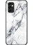 Samsung Galaxy M23 Için 5G/F23 5g Mermer Desen Temperli Cam+Pc+Tpu Şık Çizilmeye Dayanıklı Akıllı Telefon Kasa-Beyaz Mermer (Yurt Dışından) 1