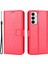 Samsung Galaxy Için M23 5G/F23 5g Çılgın At Dokusu Flip Cüzdan Kılıfı Pu Stand El Kayışı Şok Geçirmez Koruyucu Kapak-Kırmızı (Yurt Dışından) 1