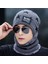 Şapka Erkek Kış Sıcak Yün Şapka Kore Tarzı Trendy Sonbahar ve Kış Peluş Pamuk Şapka Çok Yönlü Soğuk Geçirmez Örme Şapka Lacivert Tek Şapka (Sadece Şapka) (Yurt Dışından) 3