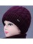 Sonbahar ve Kış Şapkası Kadın Tavşan Kürkü Örme Artı Kadife Sıcak Pamuklu Şapka Açık Rüzgar Geçirmez Peluş Şapka Koyu Mor [şapka] Tek Boyut (Yurt Dışından) 1