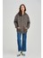 Unisex Fermuarlı Antrasit Oversize Sweatshirt 2