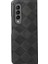 Samsung Galaxy Z Fold3 5g Için Izgara Dokusu Telefon Kasası, Pu Deri Kaplı Pc+Tpu Hibrid Kapak Kabuk-Siyah (Yurt Dışından) 2