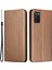 Pu Deri Telefon Kılıfı Hafif Anti-Cratch Karbon Fiber Doku Stand Cüzdan Tasarımı Otomatik Emici Telefon Kabuğu Samsung Galaxy A03S (166.5 x 75.98 x 9.14MM) -Brown (Yurt Dışından) 1