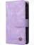 Çizgiler Baskılı Cilt Touch Cüzdan Stand Deri Kapak Kart Yuvaları Samsung Galaxy A12-PURPLE Için Fermuar Cepi ile Iyi Korumalı Telefon Kılıfı (Yurt Dışından) 2