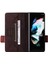 Samsung Galaxy Z Fold3 Için 5g Donanım Tasarımı Pu Deri Kılıf Cüzdan Stand Çifte Manyetik Toka Telefon Kapak Kavurdu (Yurt Dışından) 2