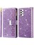 Damgaya Dayanıklı Lazer Işçiliği Yıldızlı Tarzı Fermuar Cüzdan Standı Deri Telefon Kasası Samsung Galaxy A53 5g-Purple Için (Yurt Dışından) 1