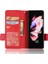 Samsung Galaxy Z Fold3 Için 5g Tarafı Manyetik Toka Litchi Doku Pu Deri Telefon Çantası Standı Cüzdan Folio Flip Kapak-Kırmızı (Yurt Dışından) 2
