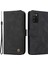 Pu Deri Flip Telefon Kapak Kartı Yuvaları Telefon Çevirme Kasası Retro Ağaç Desen Metal Düğmesi Dekor Stant Cüzdanı Samsung Galaxy A03S (164.2 x 75.9 x 9.1mm) -Black (Yurt Dışından) 1