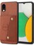 Samsung Galaxy A03 Çekirdek Giyim Dayanıklı Cep Telefon Kılıfı Pu Deri Kaplamalı Tpu Shock Telefon Kapalak Kart Yuvaları Kickstand-Light Brown (Yurt Dışından) 1