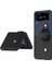 Samsung Galaxy Z Flip4 Için 5g Pu Deri Kaplamalı Pc Telefon Kılıfı Bilek Band Kickstand Tasarım Kontrast Renk Kapağı Black/safir (Yurt Dışından) 1