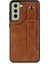 El Kayışı Kickstand Rfıd Engelleme Fonksiyonu Anti-Drop Pu Deri Kaplamalı Tpu Telefon Kılıfı Samsung Galaxy S21 Fe 5G/S21 Fan Edition-Brown Için Kart Yuvası (Yurt Dışından) 2