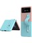 Samsung Galaxy Z Flip4 Için 5g Pu Deri Kaplamalı Pc Telefon Kılıfı Bilek Band Kickstand Tasarım Kontrast Renk Kapak Baby Mavi/pembe (Yurt Dışından) 1