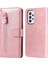 Samsung Galaxy A33 5g-Rose Altın Için Stand Cüzdanı ile Fermuar Cep Manyetik Tokalı Deri Kapak Telefon Kılıfı (Yurt Dışından) 1