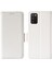 Samsung Galaxy A03S (166.5 x 75.98 x 9.14MM) Için Çift Manyetik Tokalar Damla Geçirmez Litchi Doku Pu Deri Cüzdan Kapağı Standı Cep Telefonu Kasa-Beyaz (Yurt Dışından) 1