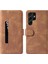 Stand Cüzdan Folio Flip Dikiş Samsung Galaxy S22 Ultra 5g-Brown Için Koruyucu Deri Telefon Kılıfı Kabuğu (Yurt Dışından) 1