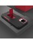 Samsung Galaxy A12 Hard Pc+Yumuşak Tpu Hibrid Kapak Kickstand Telefon Kılıfı Metal Metal Sac Black/wine Kırmızı (Yurt Dışından) 2
