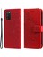 Flip Case Baskılı Çiçek Deseni Tpu+Pu Deri Stand Cüzdan Kapağı Samsung Galaxy A03'LER (164.2 x 75.9 x 9.1mm) -Red Için (Yurt Dışından) 1